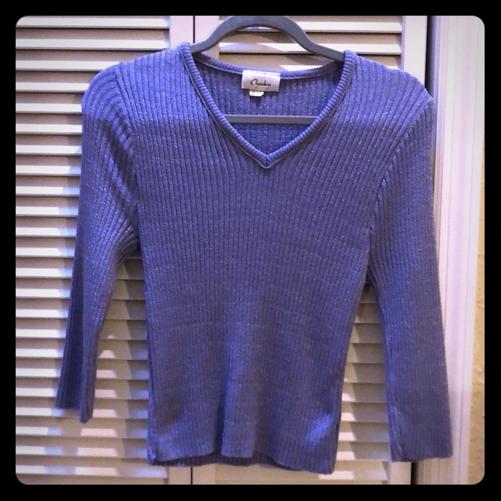 Purple V-neck sweater